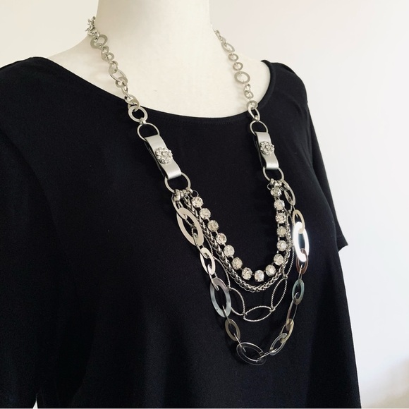 Jewelry - Multi-strand silver chain and sparkle necklace